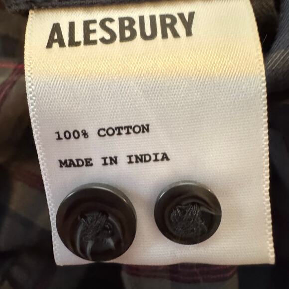 Alesbury Long Sleeve Button Up Flannel Shirt Blue Plaid Cotton Men’s Large NWOT - Picture 8 of 9